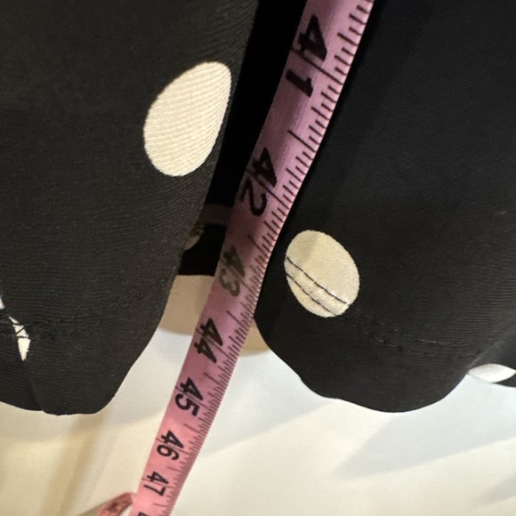 Lauren Ralph Lauren Polka Dot Ruched Knotted Cap Sleeves Dress Black White Sz 18 - Picture 7 of 8